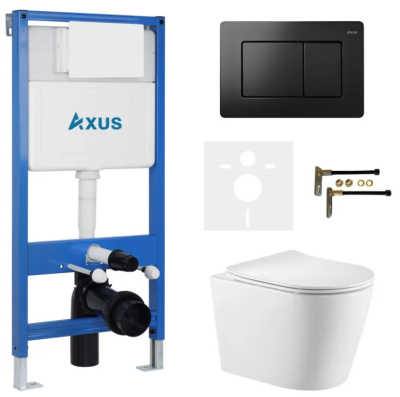 Комплект инсталляции Axus 011D с унитазом Axus 2380 и кнопкой 097LB