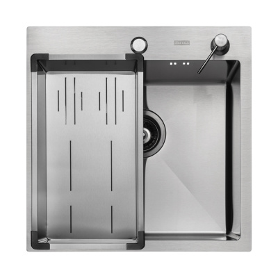 Кухонная мойка Arfeka Eco AR Satin 50х50 с коландером G и дозатором