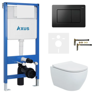 Комплект инсталляции Axus 011D с унитазом Axus 2318 и кнопкой 097LB