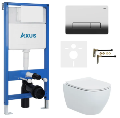 Комплект инсталляции Axus 011D с унитазом Axus 2318 и кнопкой 097HDC