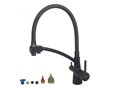 Смеситель для кухни с краном для питьевой воды и гибким изливом Gerhans KK4855U-12 Смеситель для кухни с краном для питьевой воды и гибким изливом Gerhans KK4855U-12