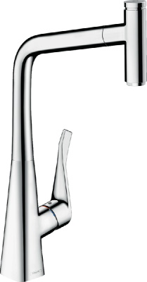 Смеситель с выдвижным изливом Hansgrohe Metris Select M71 Eco 14786000