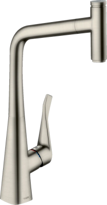 Смеситель с выдвижным изливом Hansgrohe Metris 73803800
