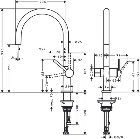 Смеситель Hansgrohe Talis 72805800