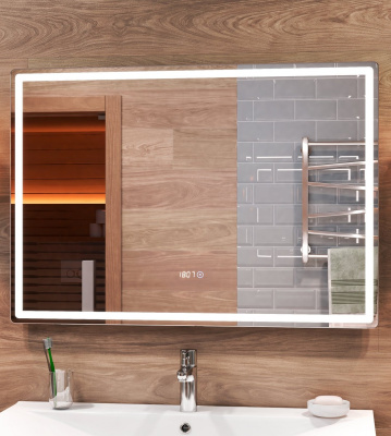 Зеркало Vigo Geometry Comfort 100х70 с часами