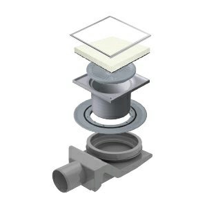 Точечный трап Pestan Confluo White Glass 8 Large 15x15 no flange, 13000365