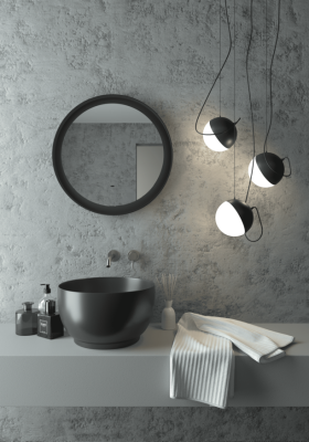 Зеркало Continent Planet Black LED 60х60 / 70х70 / 80х80 / 100х100 (холодная подсветка) с бесконтактным сенсором