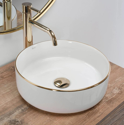 Умывальник Rea Sami Gold Edge U6758