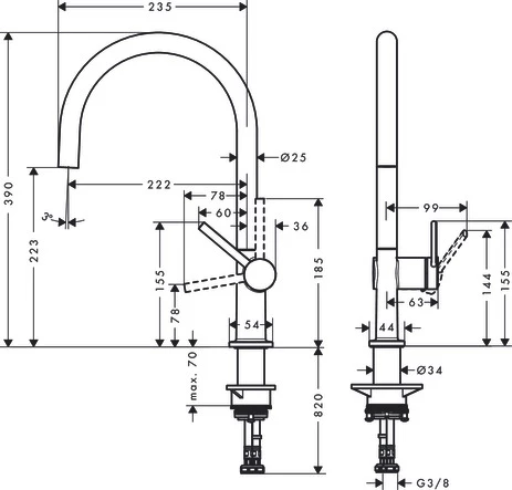 Смеситель Hansgrohe Talis 72804670