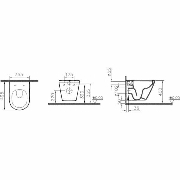 Подвесной унитаз Vitra Integra Rim-Ex Подвесной унитаз Vitra Integra Rim-Ex