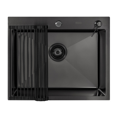 Кухонная мойка Arfeka Eco AR Black Decor 60х50 с роллер-матом и дозатором