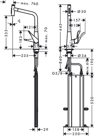 Смеситель Hansgrohe Metris 73816000