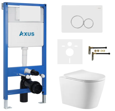 Комплект инсталляции Axus 011D с унитазом Axus 2380 и кнопкой 097EW
