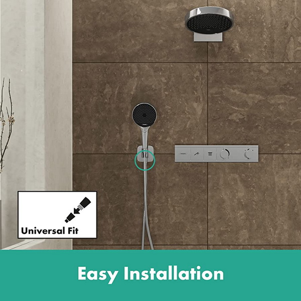 Подключение душевого шланга Hansgrohe Fixfit Q 26887000 с держателем