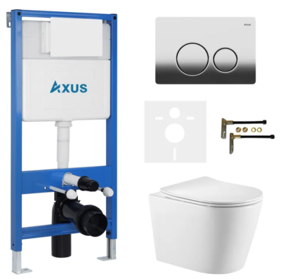 Комплект инсталляции Axus 011D с унитазом Axus 2380 и кнопкой 097IC