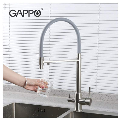 Смеситель с краном для питьевой воды и гибким изливом Gappo G4399-5 Смеситель с краном для питьевой воды и гибким изливом Gappo G4399-5