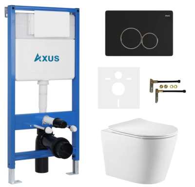 Комплект инсталляции Axus 011D с унитазом Axus 2380 и кнопкой 097EB
