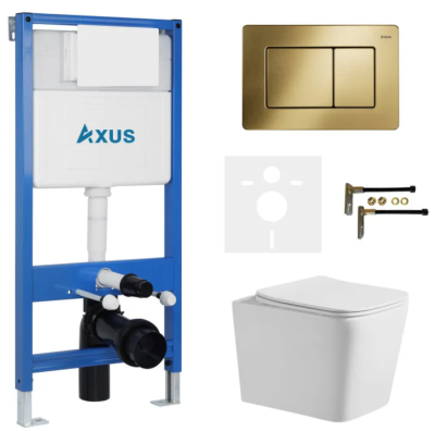 Комплект инсталляции Axus 011D с унитазом Axus 2303 и кнопкой 097LG