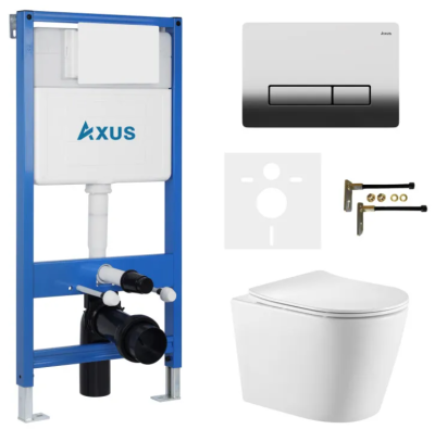 Комплект инсталляции Axus 011D с унитазом Axus 2380 и кнопкой 097HDC