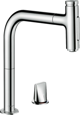 Смеситель с выдвижным изливом Hansgrohe Metris 73818000