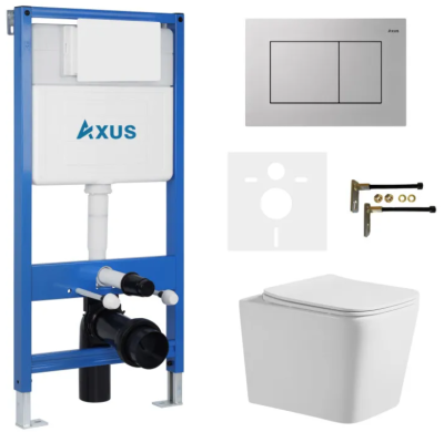 Комплект инсталляции Axus 011D с унитазом Axus 2303 и кнопкой 097JS