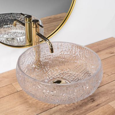 Умывальник Rea Ice 40х40 Transparent U5070