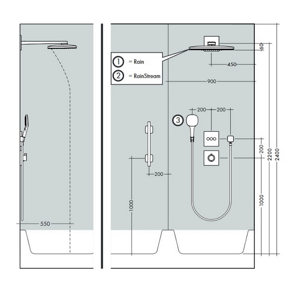Тропический душ Hansgrohe Rainmaker Select 2jet 24005400