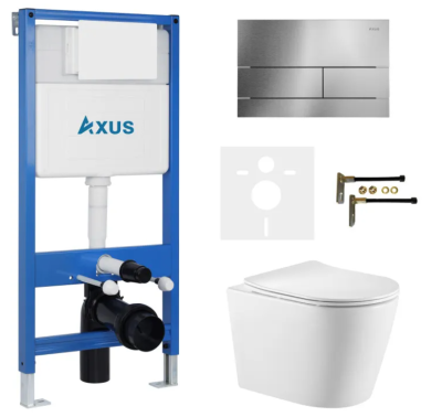 Комплект инсталляции Axus 011D с унитазом Axus 2380 и кнопкой 097TS