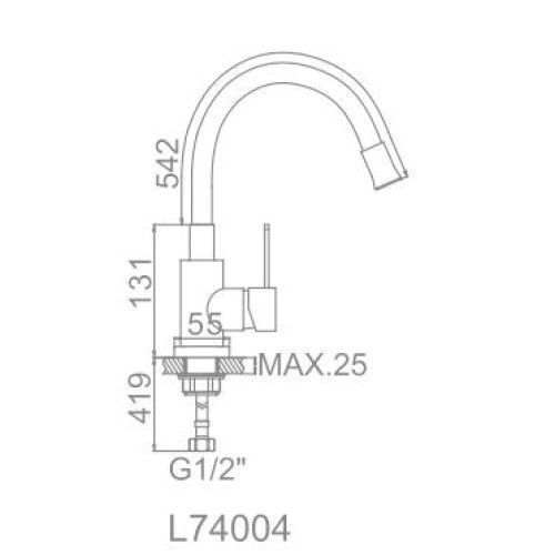 Смеситель с гибким изливом Ledeme 74004-2 Смеситель с гибким изливом Ledeme 74004-2