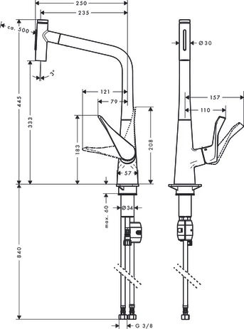 Смеситель Hansgrohe Metris 73820000