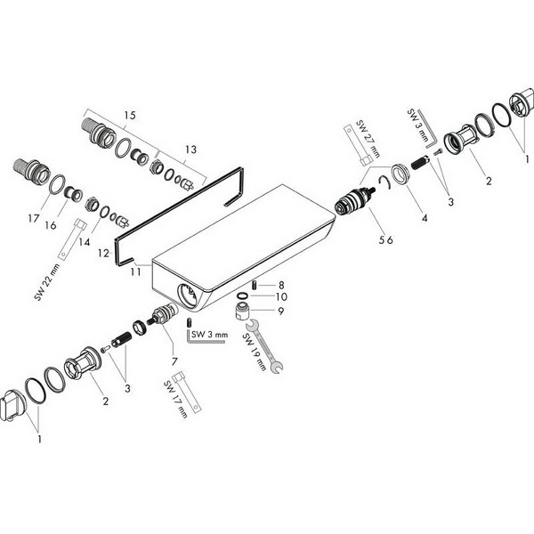 Термостатический смеситель Hansgrohe Ecostat Select 600 13111400