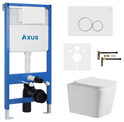 Комплект инсталляции Axus 011D с унитазом Axus 2303 и кнопкой 097EW