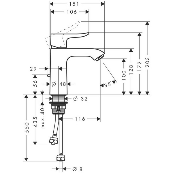 Смеситель Hansgrohe Metris S 110 31074000