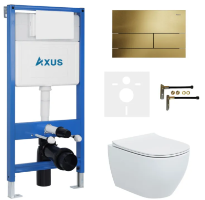 Комплект инсталляции Axus 011D с унитазом Axus 2318 и кнопкой 097TG