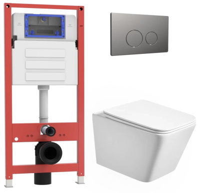 Комплект инсталляции Oliveeka OL-MQ-003 с унитазом OL-5014 и кнопкой OL-R22-BGM