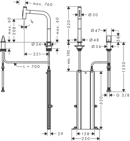 Смеситель Hansgrohe Metris 73818800