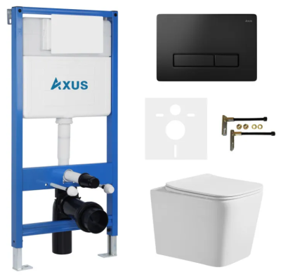 Комплект инсталляции Axus 011D с унитазом Axus 2303 и кнопкой 097HDB