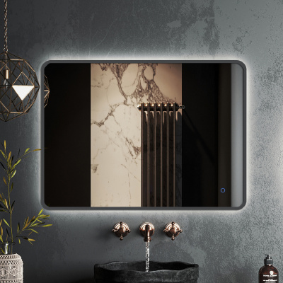 Зеркало Roxen Simon 80x70 оружейная сталь