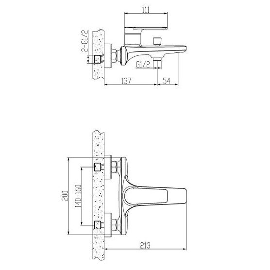 Смеситель для ванны Esko Baku BK54 Смеситель для ванны Esko Baku BK54