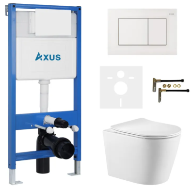 Комплект инсталляции Axus 011D с унитазом Axus 2380 и кнопкой 097JW