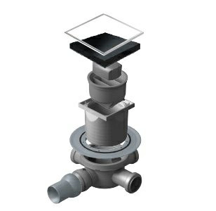 Точечный трап Pestan Confluo Dry 3 Black Glass 10x10 with flange, 13000321