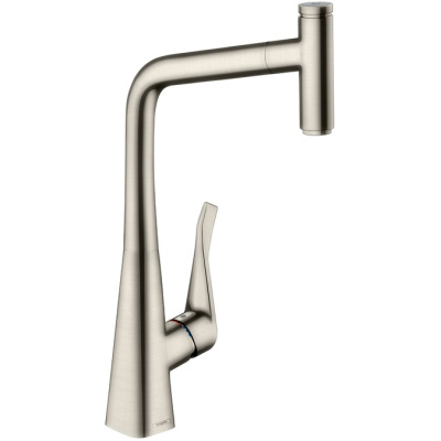 Смеситель с выдвижным изливом Hansgrohe Metris Select M71 1jet 14884800