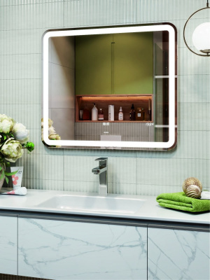 Зеркало Vigo Grani (Bora) Luxe 70х70 / 80х70 с подогревом и часами