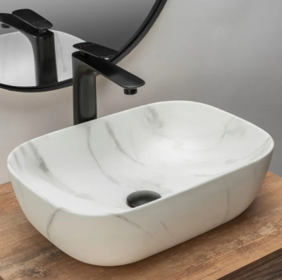 Умывальник Rea Belinda 45х35 Marble matt U8702