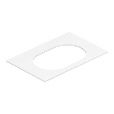 Столешница под умывальник Belux Luna Jazz Oval 560 80 white silk Столешница под умывальник Belux Luna Jazz Oval 560 80 white silk