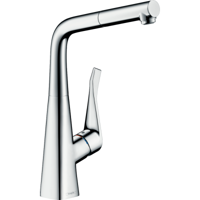 Смеситель с выдвижным изливом Hansgrohe Metris M71 Eco 1jet 14781000