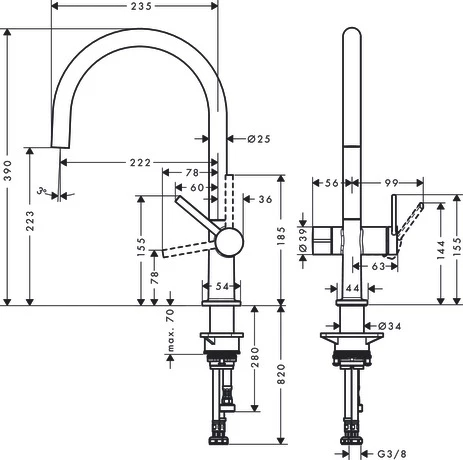 Смеситель Hansgrohe Talis 72805670
