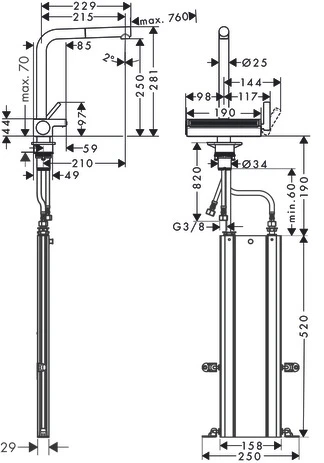 Смеситель Hansgrohe Aquno 73830670
