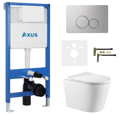 Комплект инсталляции Axus 011D с унитазом Axus 2380 и кнопкой 097ES