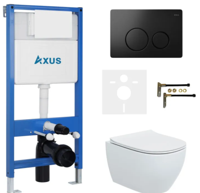 Комплект инсталляции Axus 011D с унитазом Axus 2318 и кнопкой 097IB